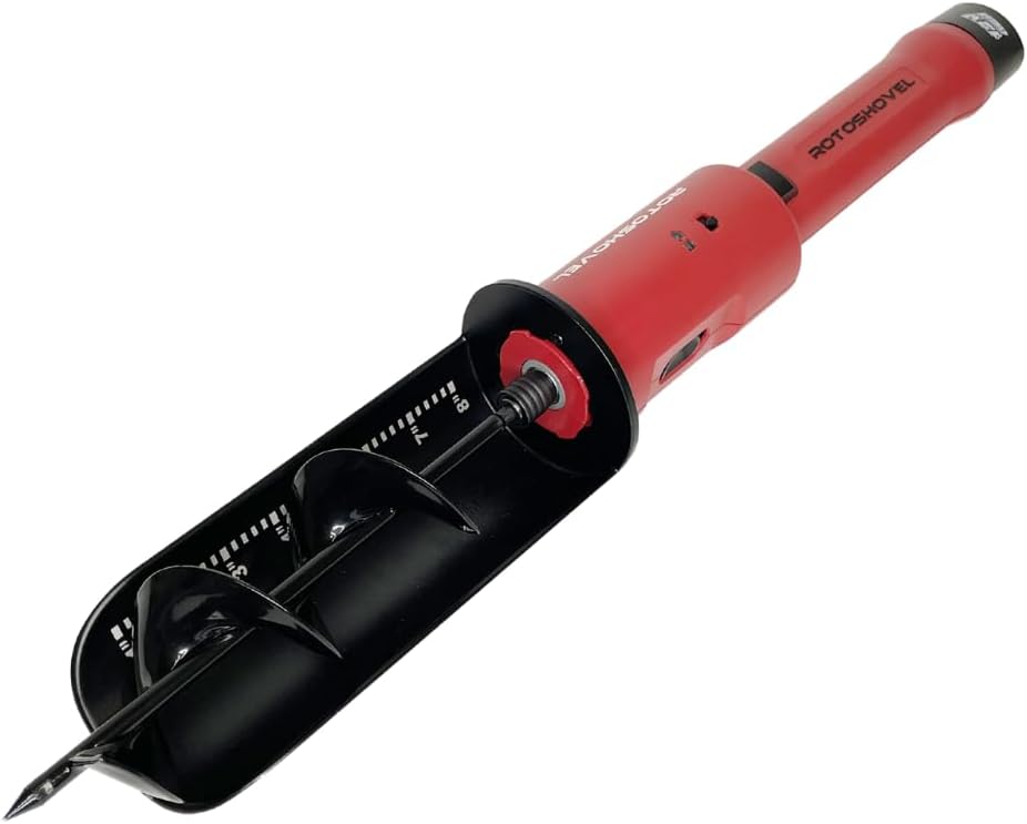 Rotoshovel Powered Handheld Shovel with Auger & Safety Shutoff for Gardening, Landscaping & Planting - 12 Volt Battery
